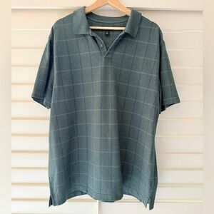 Van Heusen Teal Checkered Polo Shirt